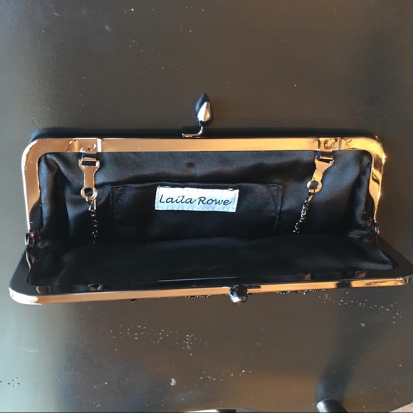 Vintage Laila Rowe Red and Black Lace Clutch - Picture 5 of 8